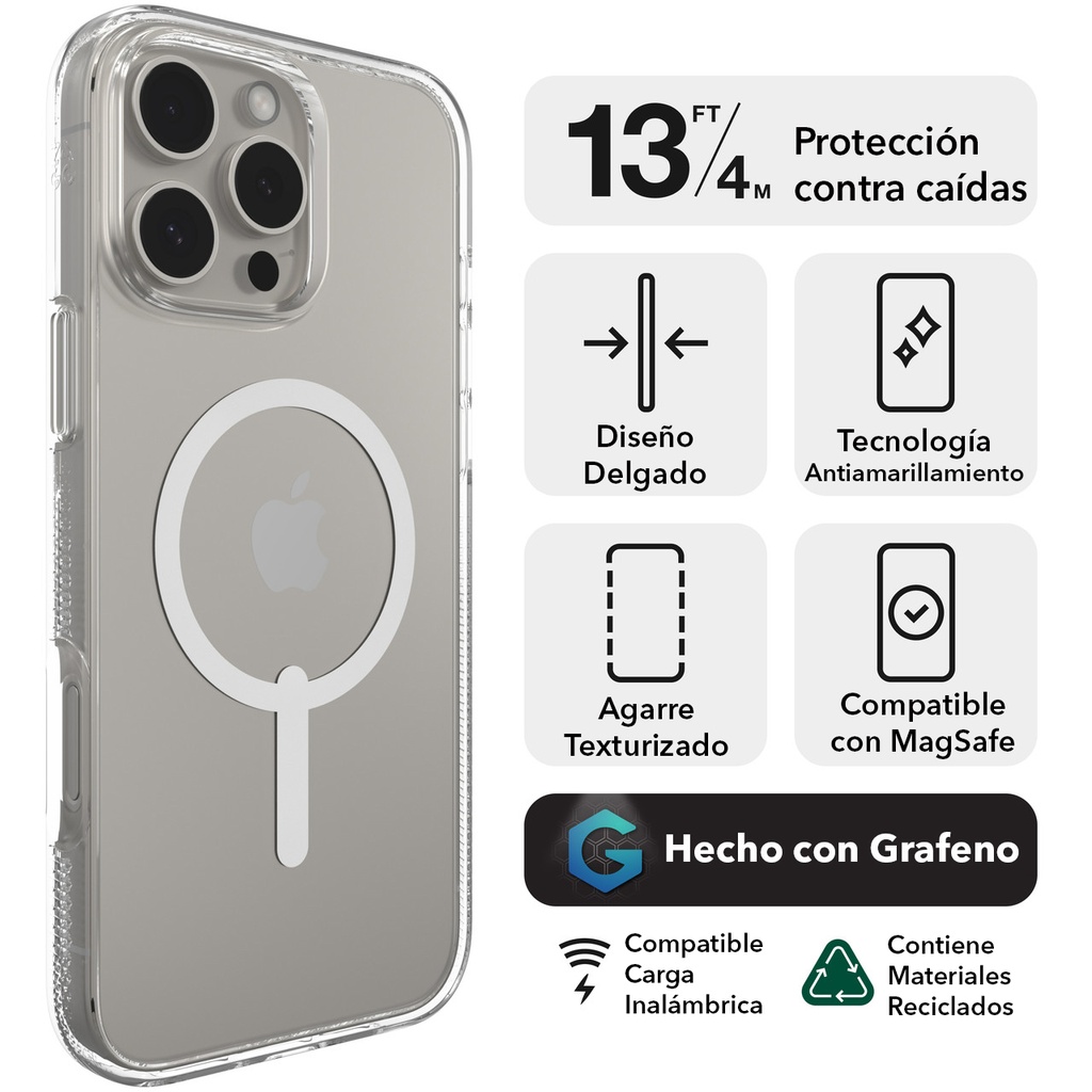 Funda ZAGG iPhone 16 Pro Santa Cruz Snap - Negro Medianoche